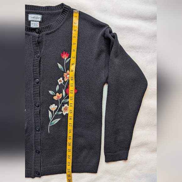 Vintage Carroll Reed Woman's Cardigan Cottagecore Folk Floral Embroidered Size L - Picture 11 of 13
